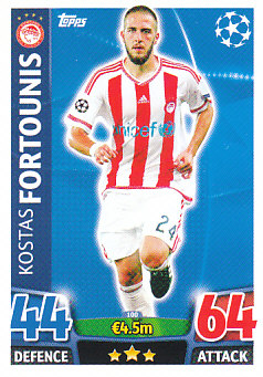 Kostas Fortounis Olympiacos FC 2015/16 Topps Match Attax CL #100